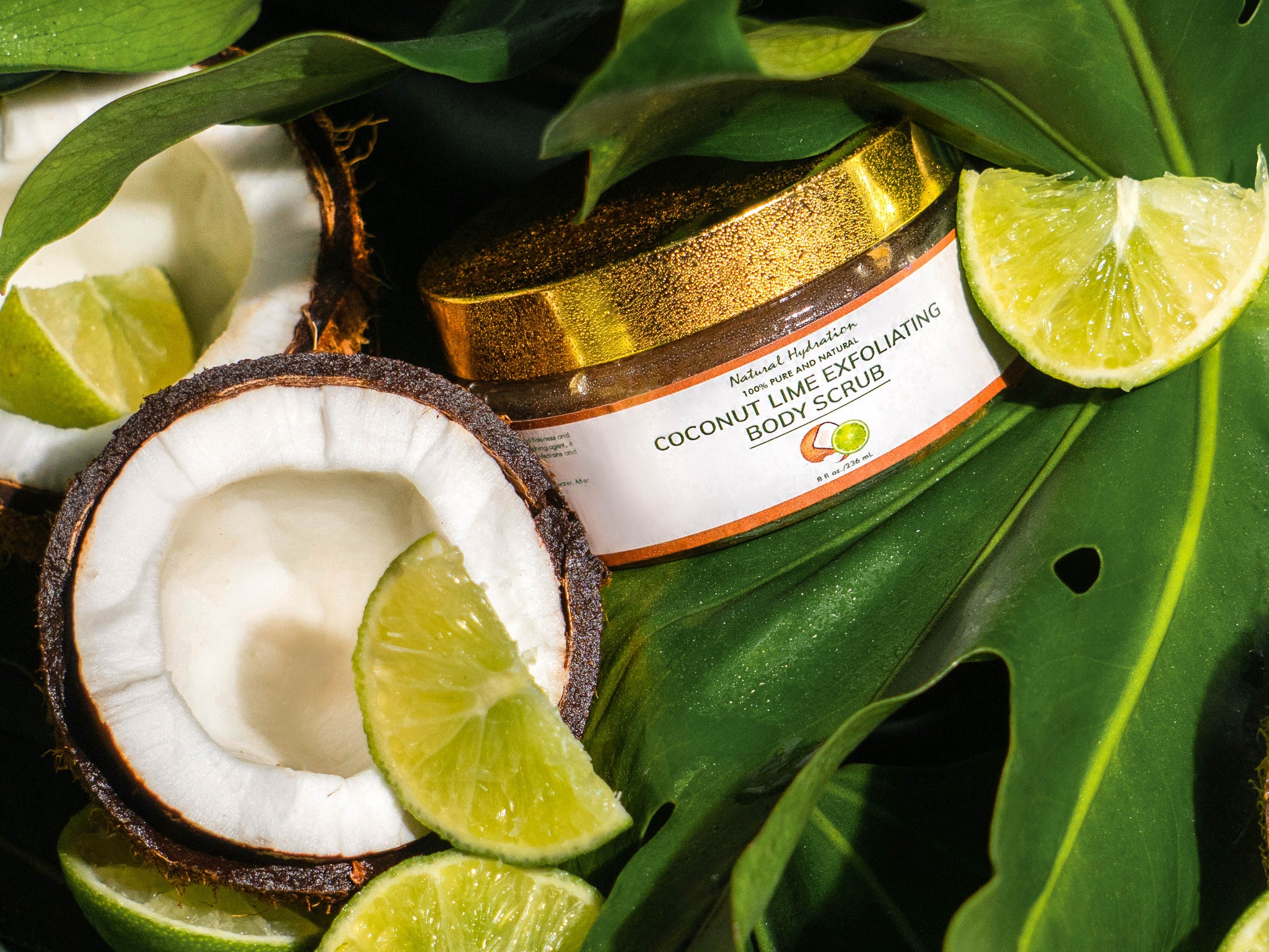 Natural Hydration Coconut Lime Exfoliating Face & Body Scrub - Natural Hydration Skincare